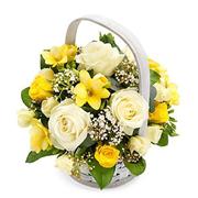 Yellow and White Basket