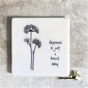 Coaster Square Floral - Happiness biscuit
