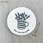 Coaster Round Flowers in mug - Always my mum