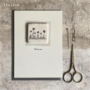 Greetings Card Embroidered -Thank you