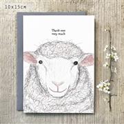 Greetings Card Sheep - Thank ewe very much